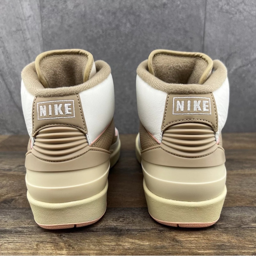 Nike Air Jordan 2 Retro Women's Sneakers - White and Tan - Picture 3 of 9